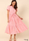 Boho Stand-up Collar Cake Midi Skirt Amy